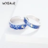 WYEAIIR 925 Sterling Silver Van Gogh Starry Sky Couple Ring Sweet Romantic Gift Resizable Opening Ring For Women Luxury Jewelry 1
