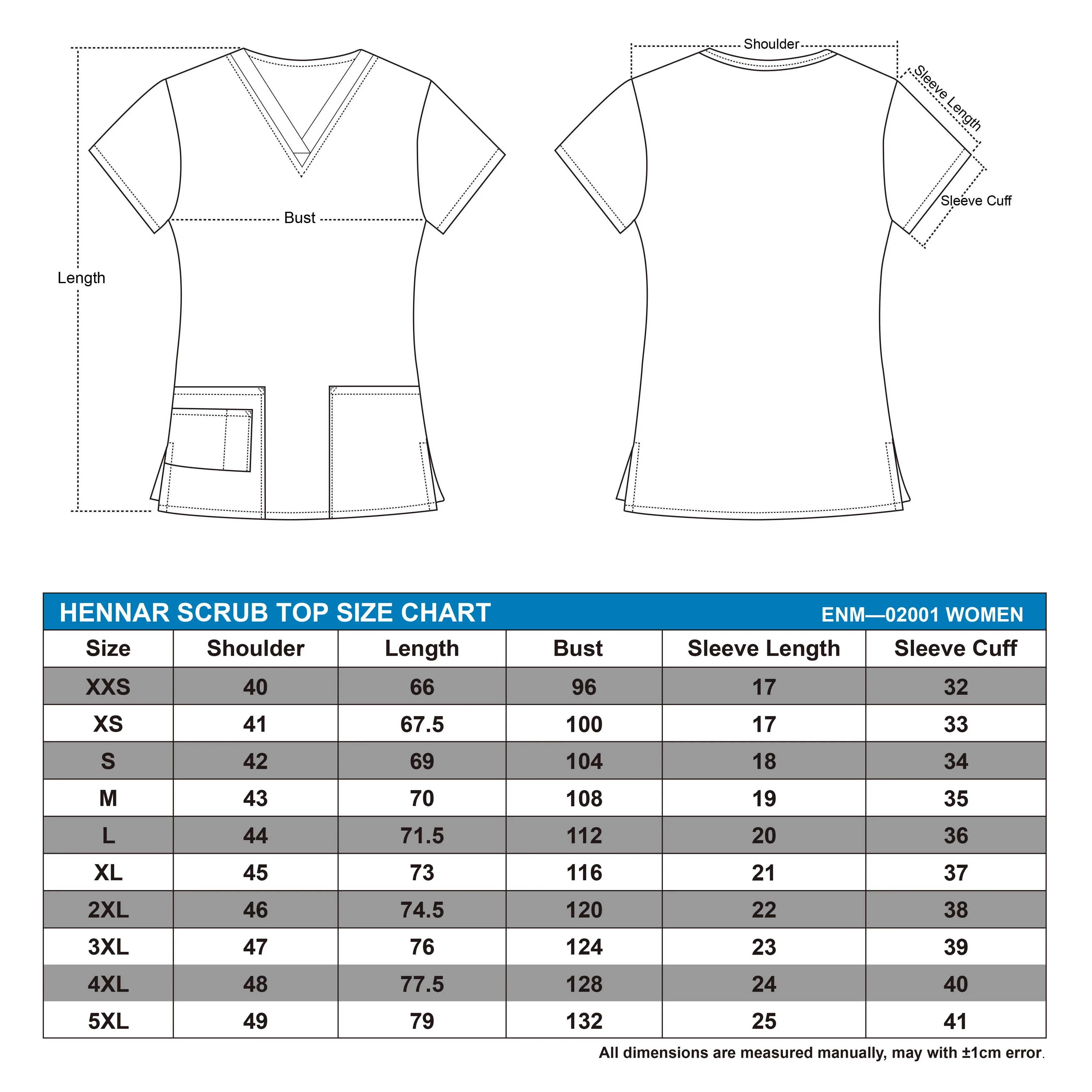 Brand scrub uniform tops for women in 100% print cotton 4 pockets,XXS-5XL