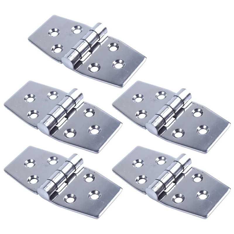 

5 PCS Marine Stainless Steel Hinge for 76 x 38 mm Boat Hatch Compartment Hinges Accessories
