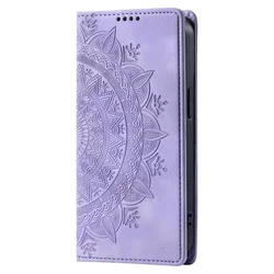 Totem Flip Leather Case with Magnetic Closure and Card Slots for Realme 10 ProPlus (Purple)