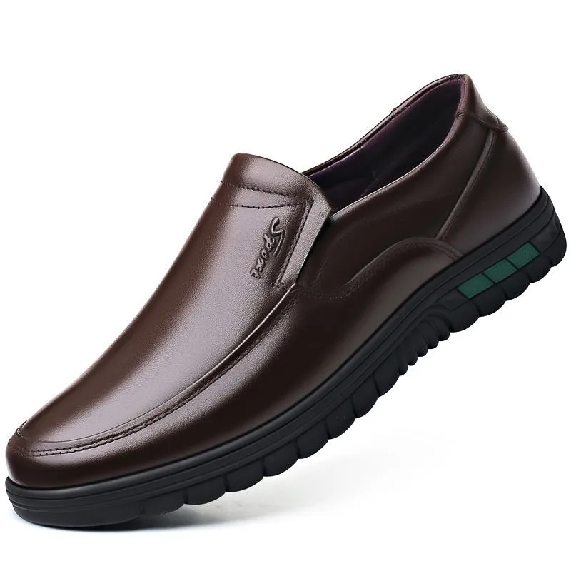 Men's PU Leather Shoes Formal Dress Loafers Large Size Casual Soft Mens Business Comfortable Non-slip Driving Shoes leather shoes anti slip shoes