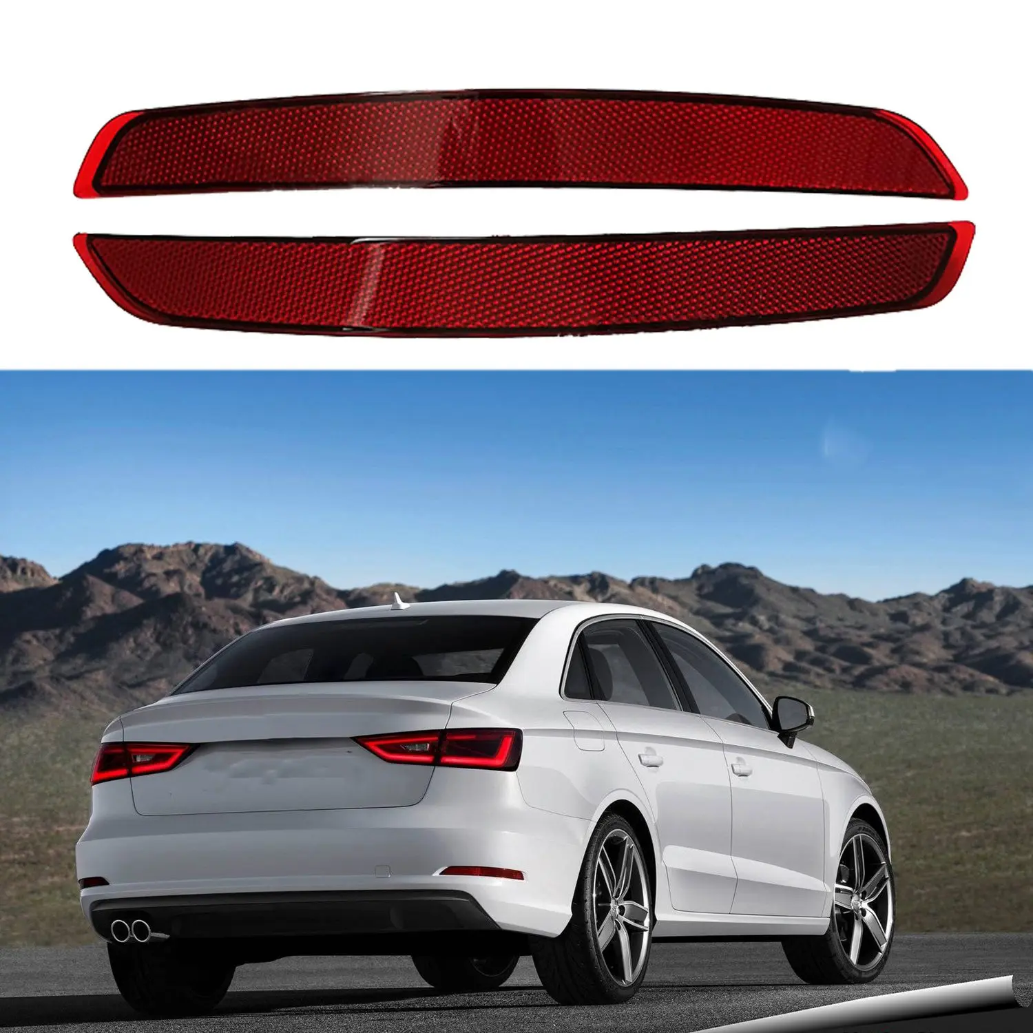 Auto rosso paraurti posteriore luce riflettore fanale posteriore spia fendinebbia per Audi A3 8V 2014-2016