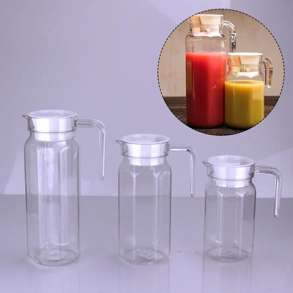 Plastic Fridge Jug w/ Handle & Lid Water Juice Cocktail Drink Milk Pitcher