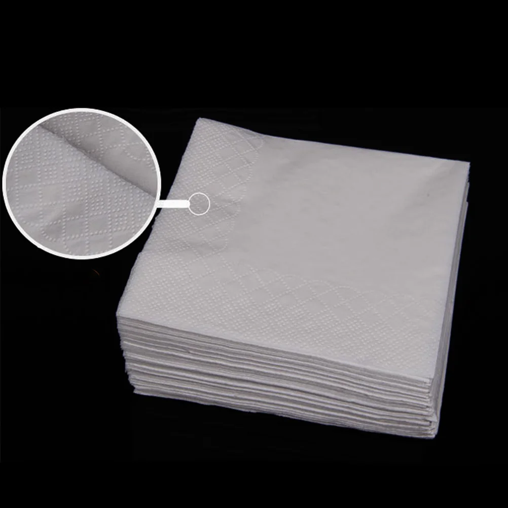 300 Sheets White Napkins Square Tissue 2-Ply Paper Towel Disposable for Restaurant Dinner