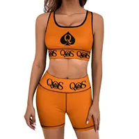 QOS – ensemble d'entraînement 2 pièces pour femmes, short de levage des fesses avec soutien-gorge de sport extensible rembourré, Jogging, Yoga, tenues de gymnastique 6