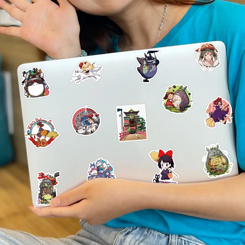 10/25/50/100Pcs Ghibli Hayao Miyazaki Stickers Cartoon Graffiti Decals Helmet Skateboard Laptop Motorcycle Sticker Toys Decor 6