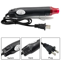 Pistolet à air chaud standard US et EU, 110V, 220V, outil de réparation de téléphone portable, sèche-cheveux, support de soudage, siège en plastique rétractable, 300W 4