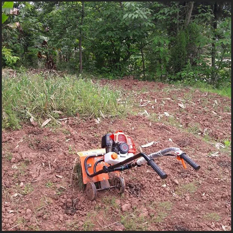 NEW NEW 52CC Mini tiller Garden Cultivator Rotary Hoe Tine Tiller Cultivator Pro Machine Soil Loosening Equipment Gasoline power