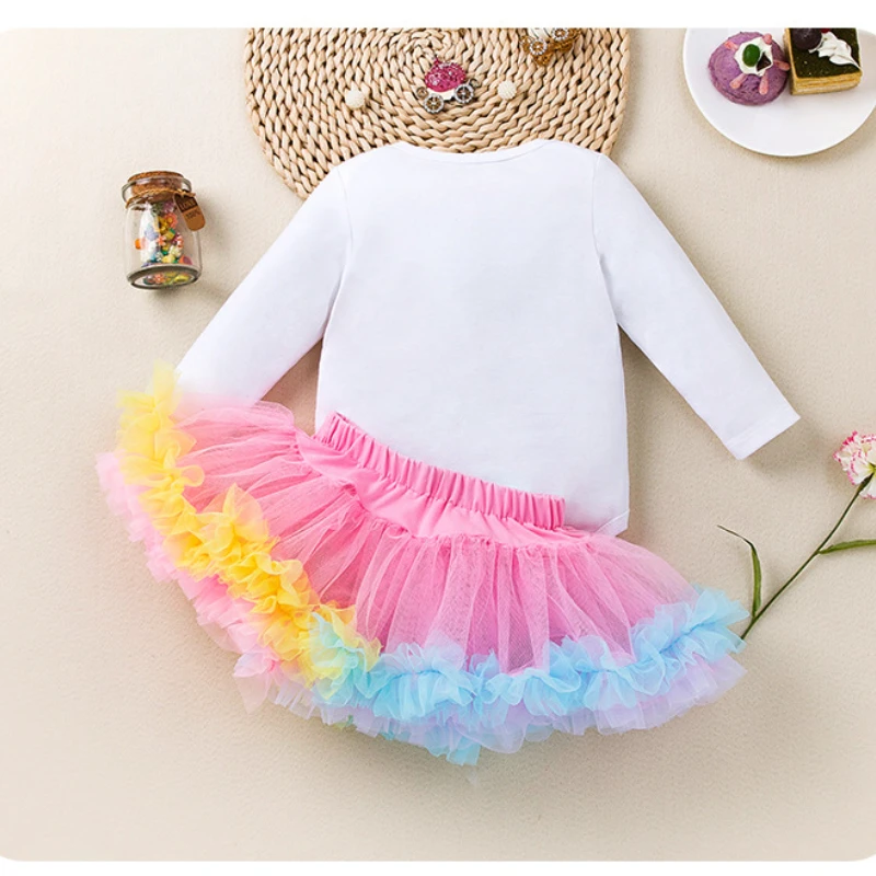 Baby Girls 1st Birthday Dress Outfit Tutu Party Dresses Infant Gown Winter Long Sleeves Clothes 2nd Girl   Cotume