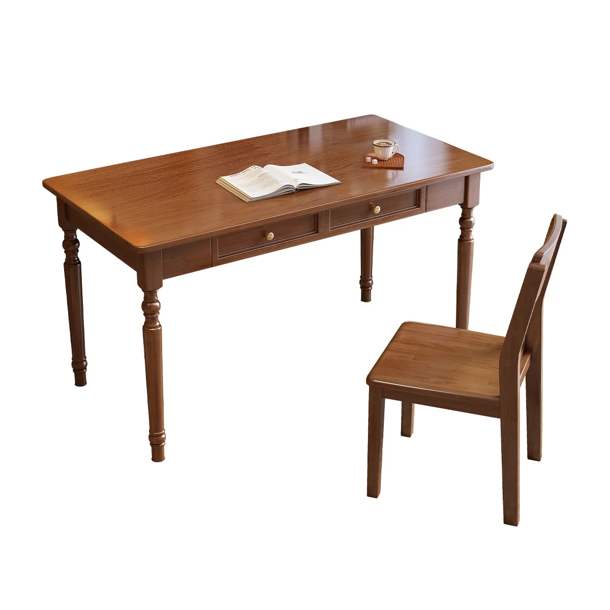 

American solid wood desk small apartment bedroom desktop computer desk light luxury desk student household study writing desk