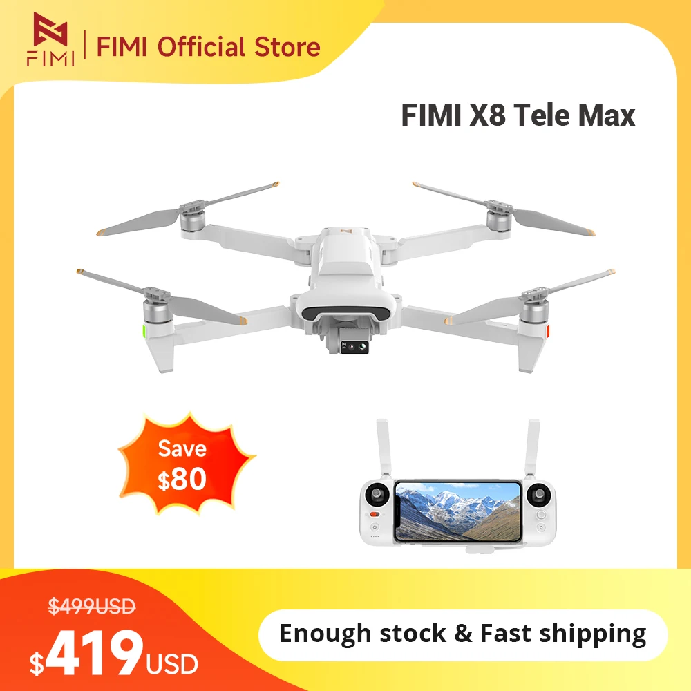 FIMI X8 Tele Max drone 20KM range with Wide-Angle Tele Camera 30x