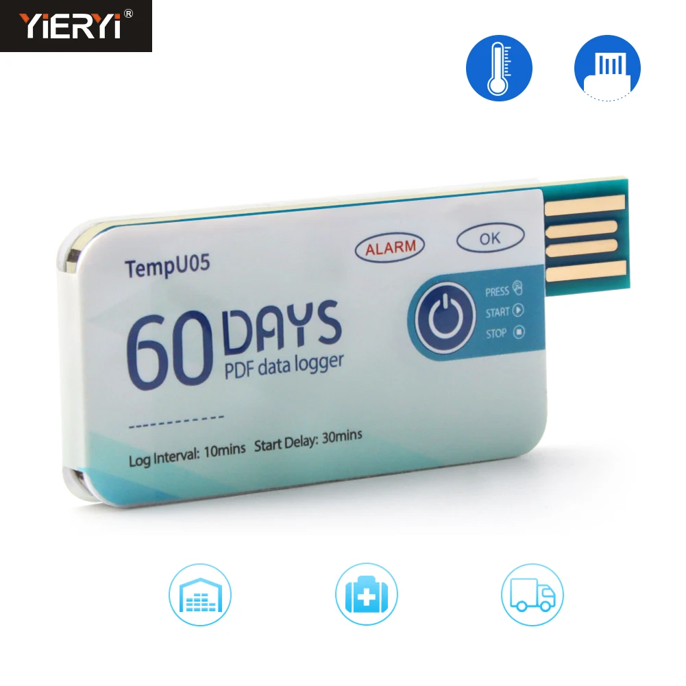 Registratore Di Temperatura USB - Data Logger Per Trasporto Alimenti E Farmaci, Precisione ±0.5°C - Foto 12