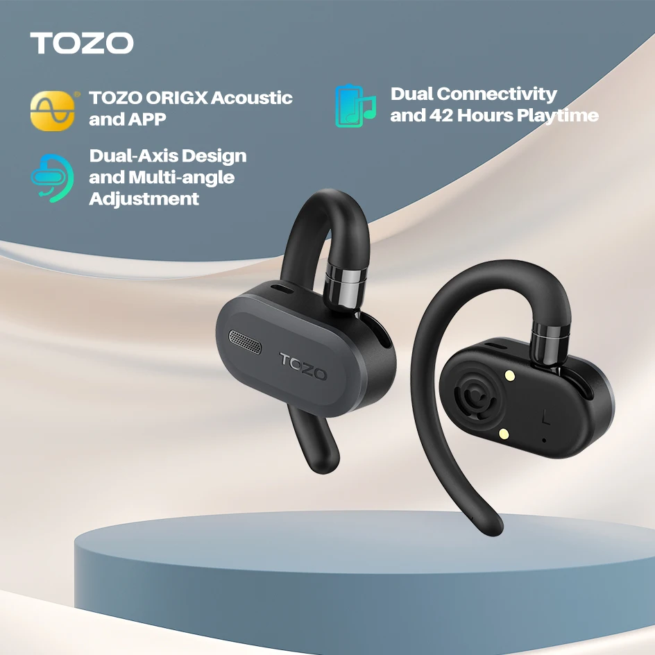 

TOZO OpenBuds True Wireless Earbuds with Multi-Angle Adjustment, Bluetooth 5.3 Headphones , Crystal-Clear Calls for Driving