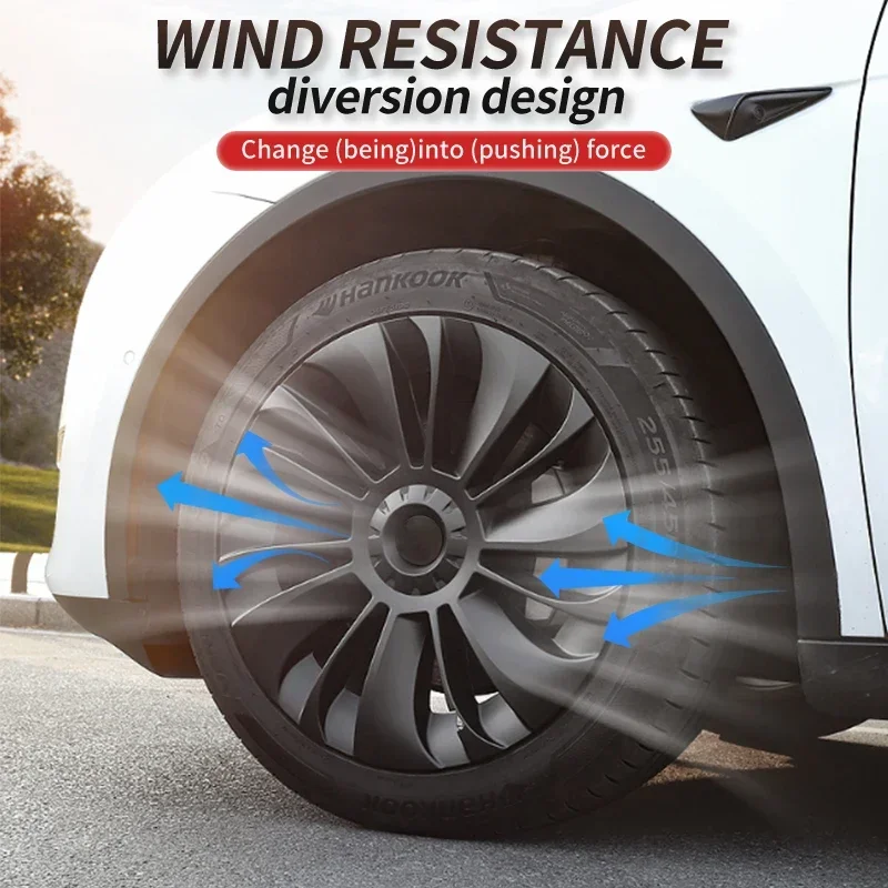 4PCS 19-Inch Hub Cap Replacement for Tesla Model Y (2023–2024) 2