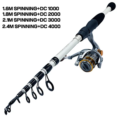 Ghotda Lightweight Lure Fishing Rod Set Fishing Rod Spining Reel Close  Length45/47.6/48.5/51cm