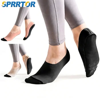 1Pair Solid Color Yoga Socks,High Quality Soft Breathable Casual Socks Yoga Socks with Silicone Non-slip Design for Daily Wear