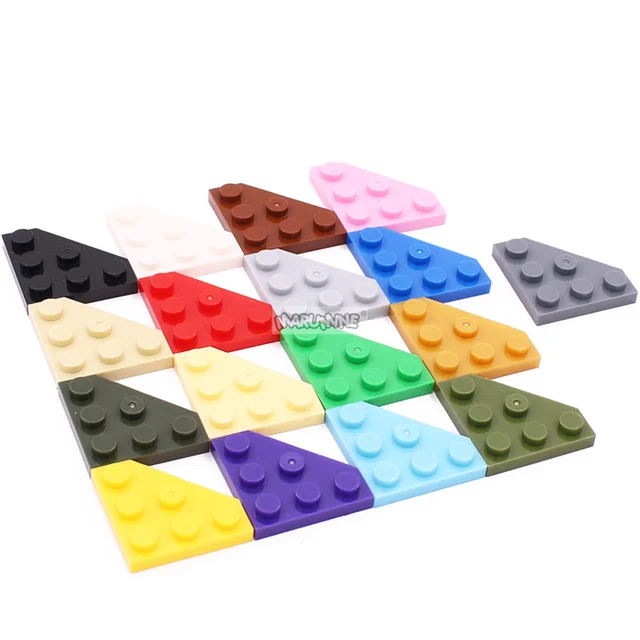 Marumine 2450 Wedge Plate 3x3 Cut Corner Compatible Assembles Particles Building Blocks Parts DIY Educational Tech Parts Toys 3
