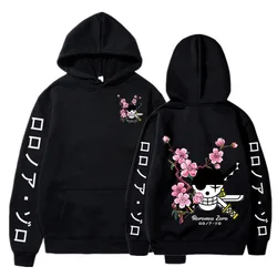 Sweat shirt à capuche avec imprimé de dessin animé Roronoa Zoro, pull à manches longues, ample, décontracté, à la mode, Uniex 