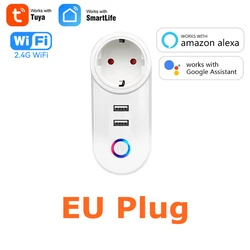 WiFi Smart Plug Socket with Voice Control and Power Monitoring (Option 4)
