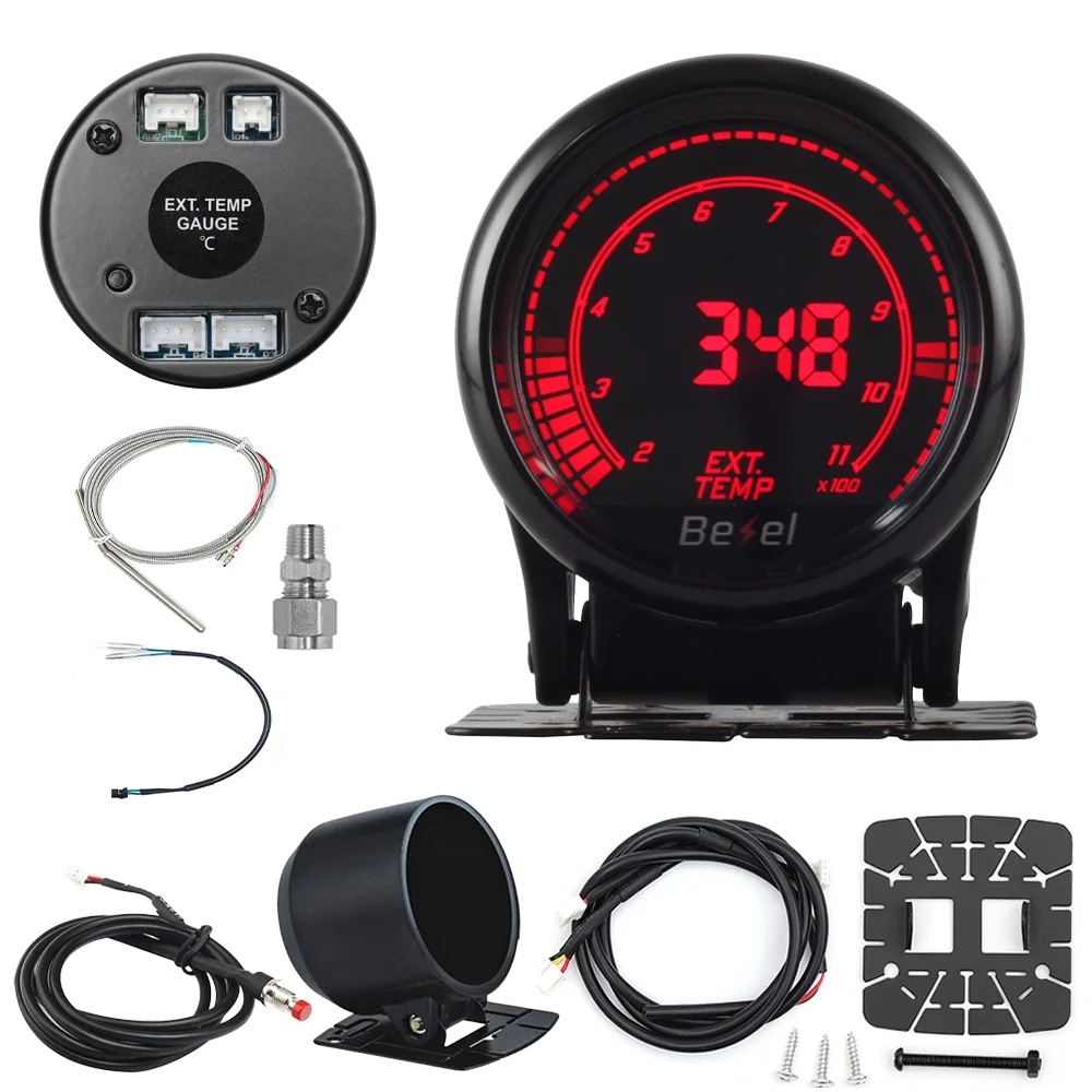 HA Accessories 2Inch 52mm Digital Auto Gauge Meter 10Color Oil Pressure Turbo Boost EGT Exhaust Temp Tachometer Water Oil Temp