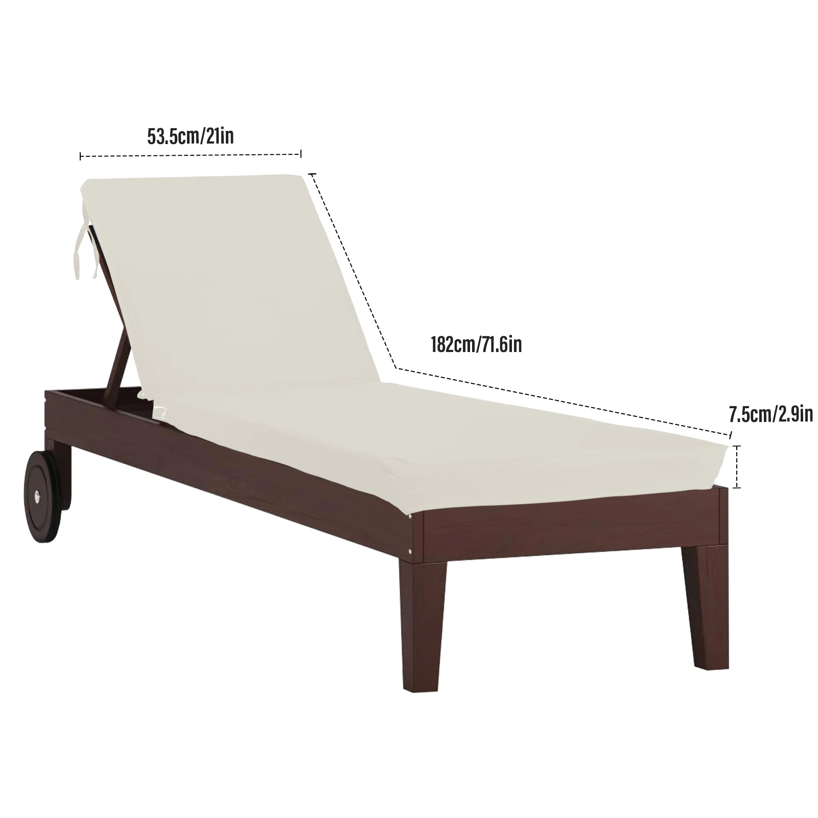 Lounge Chair Cushion 6 件套 Waterproof Patio Cushions Beach Chair Cushion Chaise Cushion for Outdoor Poolside Lounge Chair Fun 2