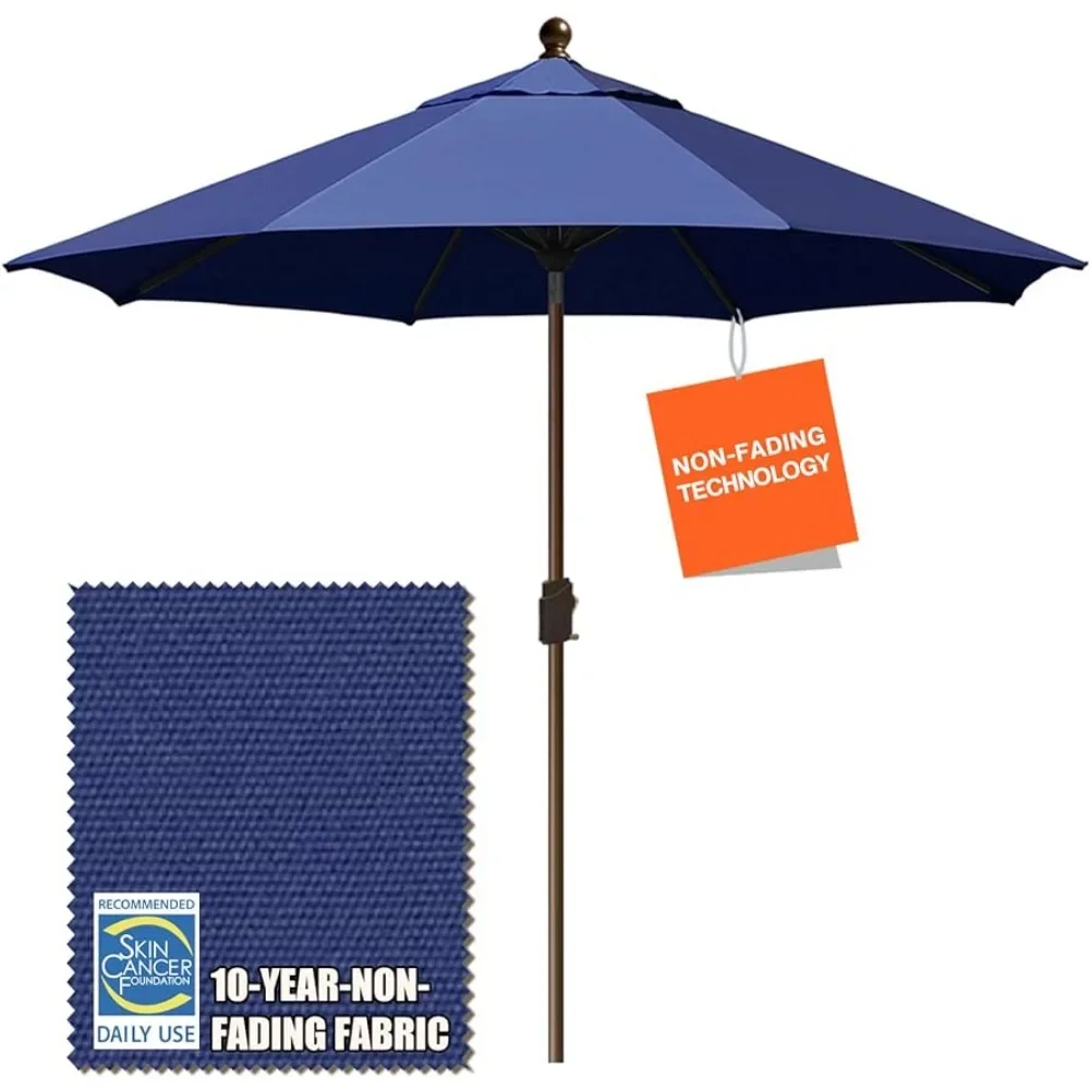 

USA 10-Year-Non-Fading 9Ft Market Umbrella Patio Umbrella Outdoor Table Umbrella With Ventilation Navy Blue Balcony Furniture