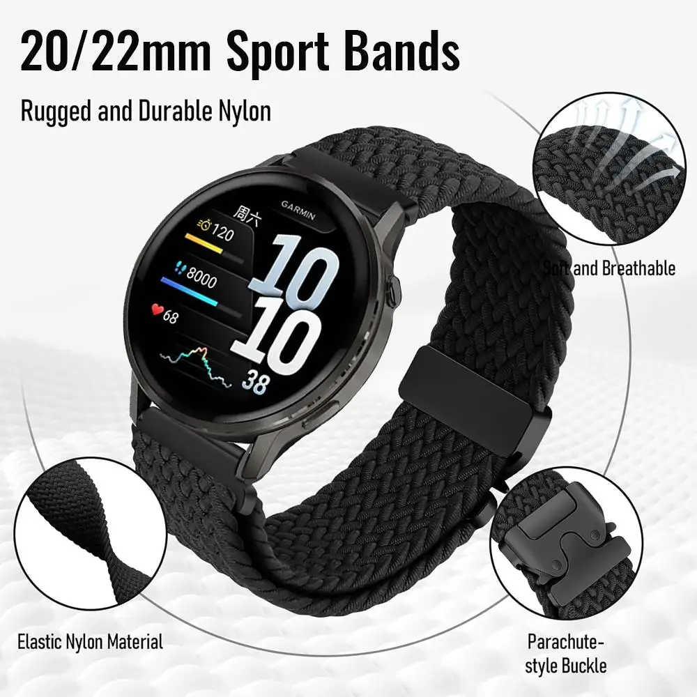 Parachute Nylon Bracelet Strap – 20/22MM Adjustable Watch Band