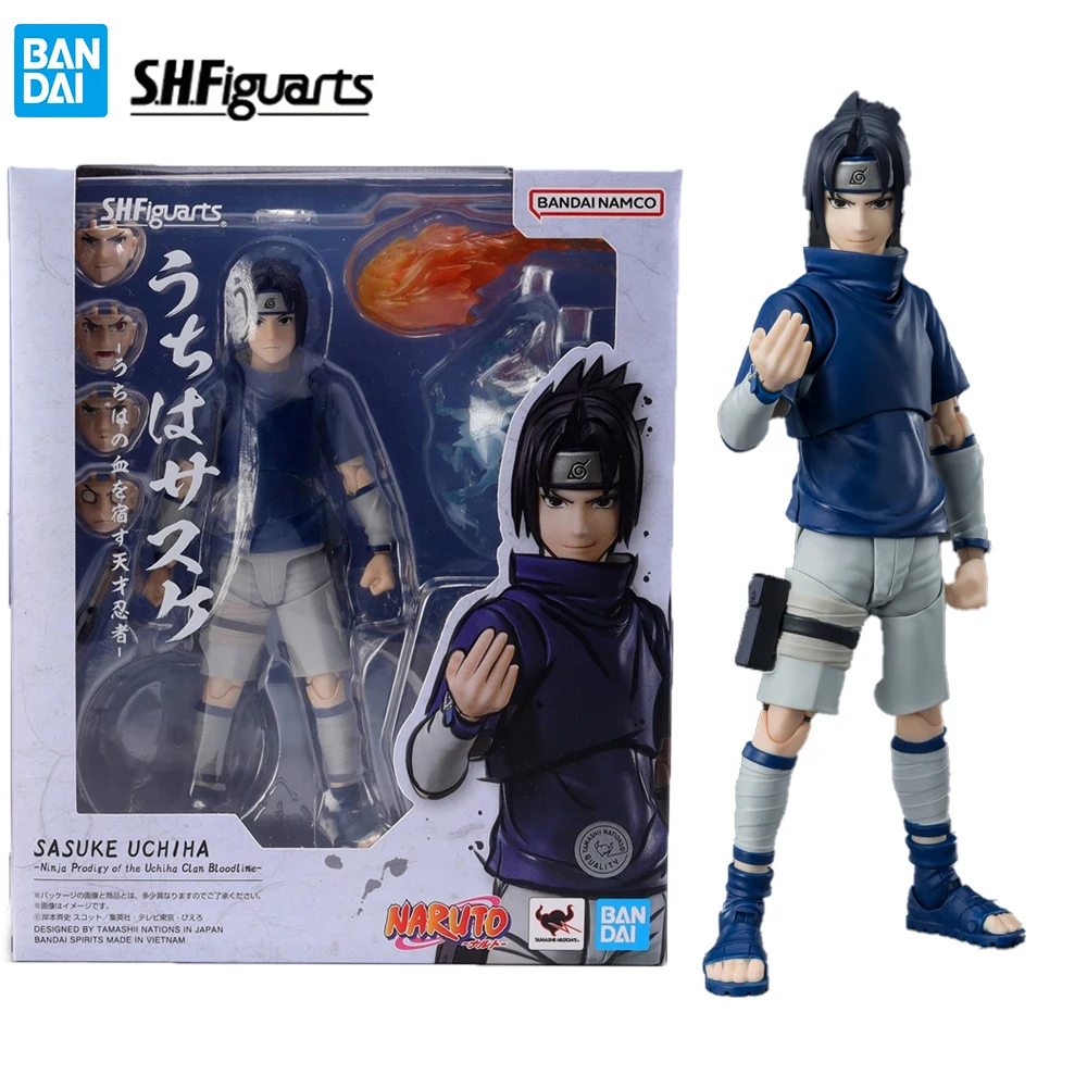 

In Stock Bandai Original S.H.Figuarts naruto Uchiha Sasuke Anime Action Figure Model Kit Collection Toy Gift for Children