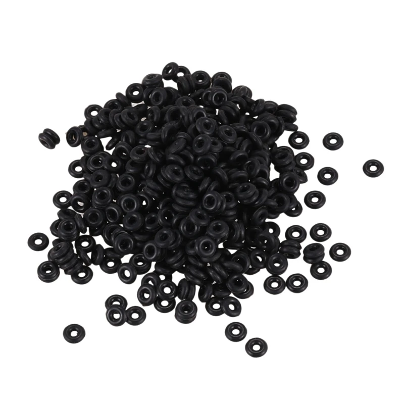 

2500 Black Rubber Stopper Rings/ Silicone Beads Fit European Clip Beads