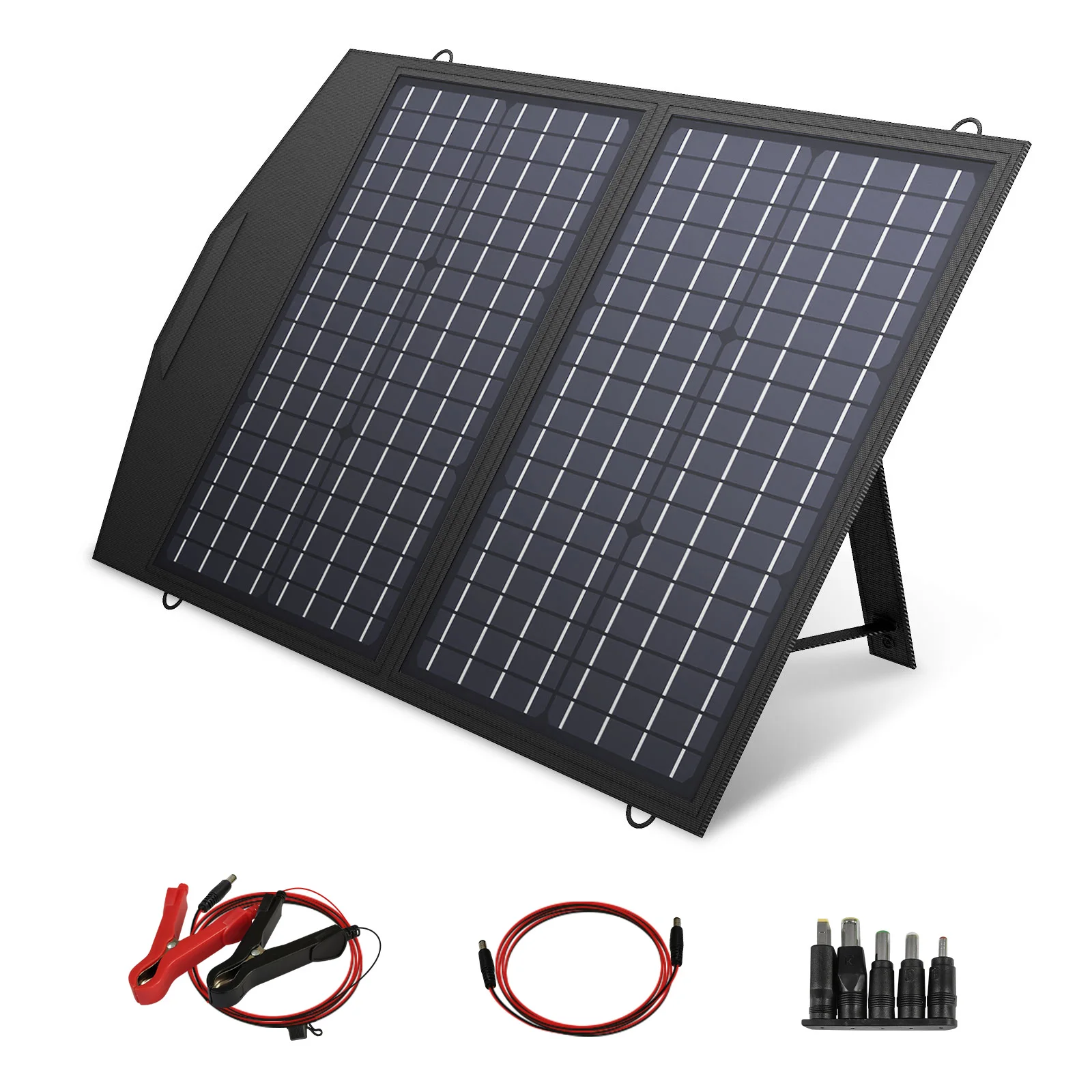 

60W Solar Panel Foldable Charger Dual 5V USB 18V DC Output Waterproof for Mobile Phone Camping Boats