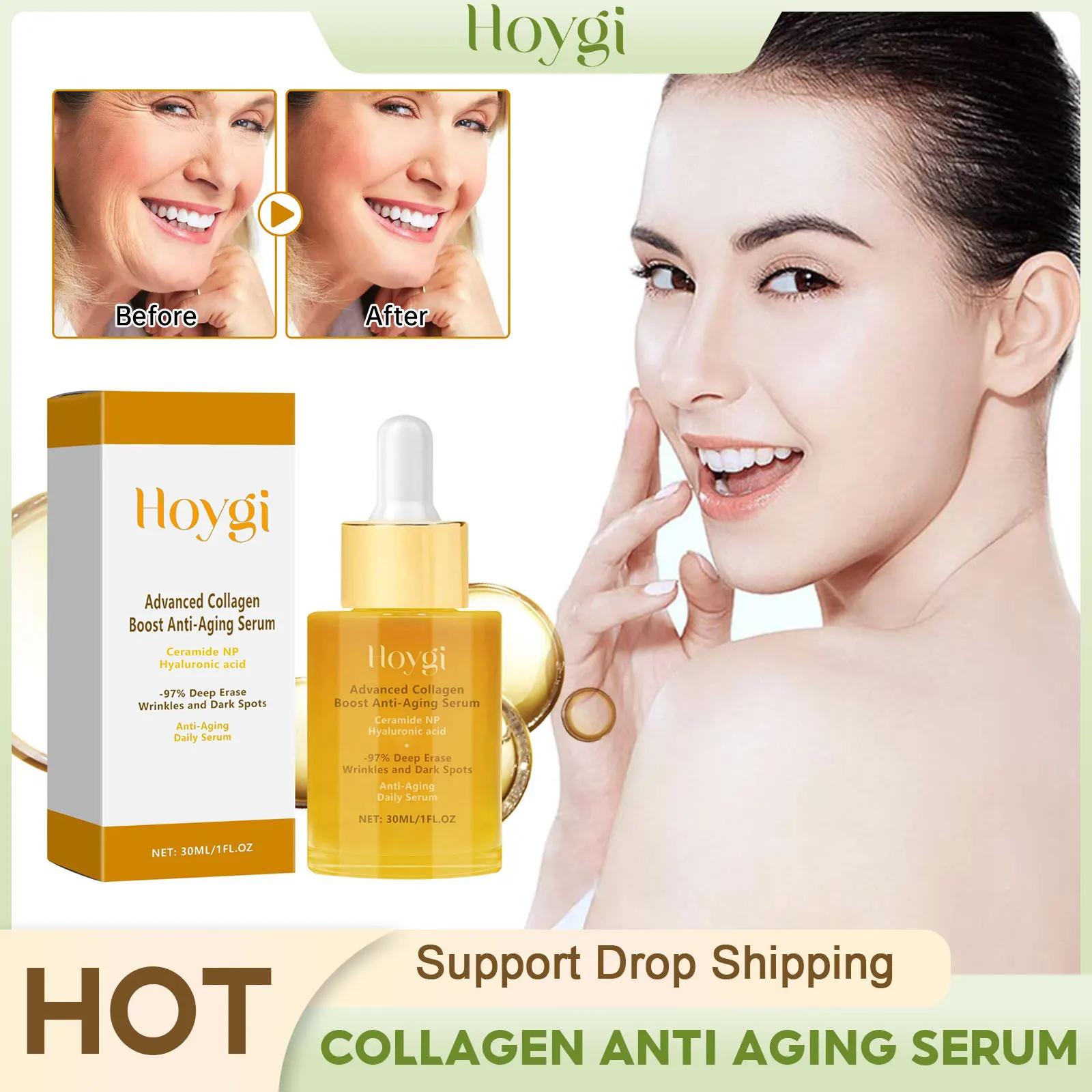 

Collagen Anti Aging Serum Reduce Fine Line Firming Lifting Wrinkle Removal Improve Dullness Moisturizing Whitening Spots Essence