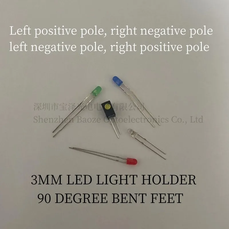 1HOLE3MMLEDLAMPHOLDER90DEGREEBENTFOOTINDICATORREDYELLOW