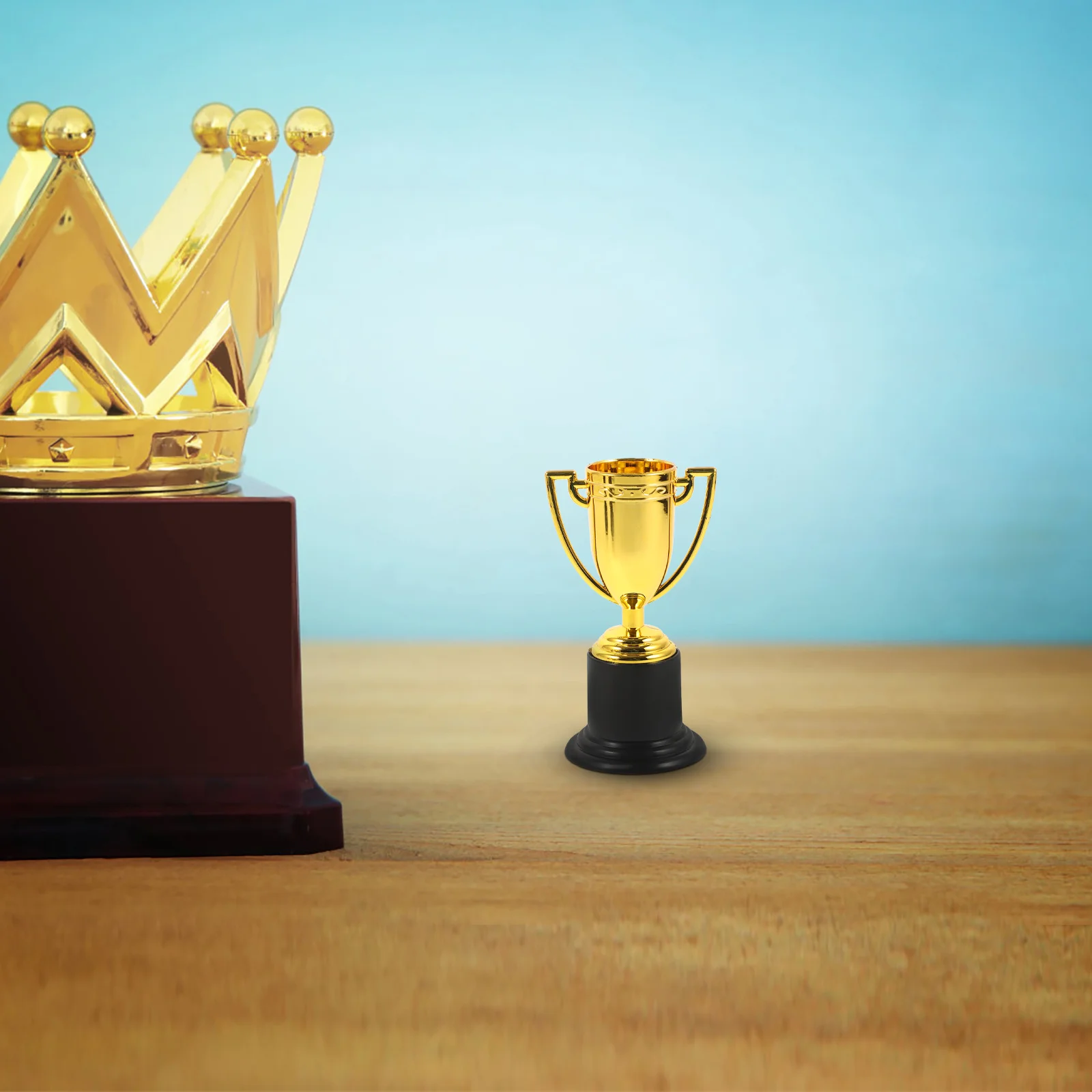 6 Pcs Golden Plastic Award Trophy Sport Mini Trophies Kids Staff Cup Awards Souvenirs Team Sports Plastic Trophies Game Prize