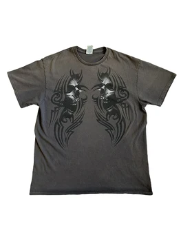 Women Gothic Tops Printed Casual Loose Summer Basic Short Sleeve T-Shirts Streetwear Aesthetic Grunge Clothes 3