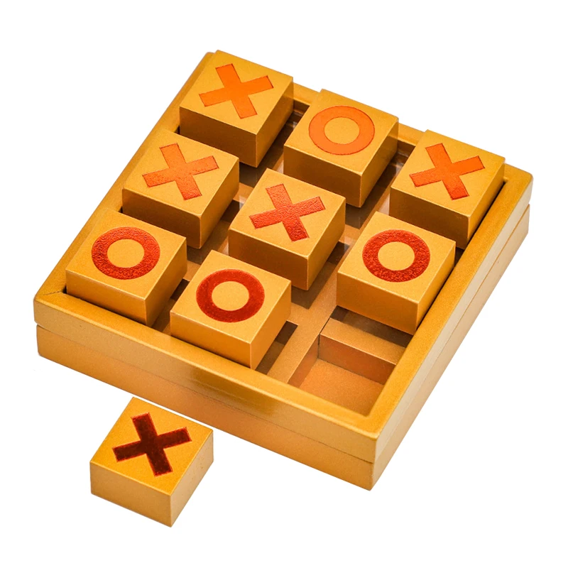 Unique Gift Classic Wooden Tic Tac Toe XOXO Best Strategy Board Games for Adults And Kids Juegos De Mesa Familiares Divertidos 3