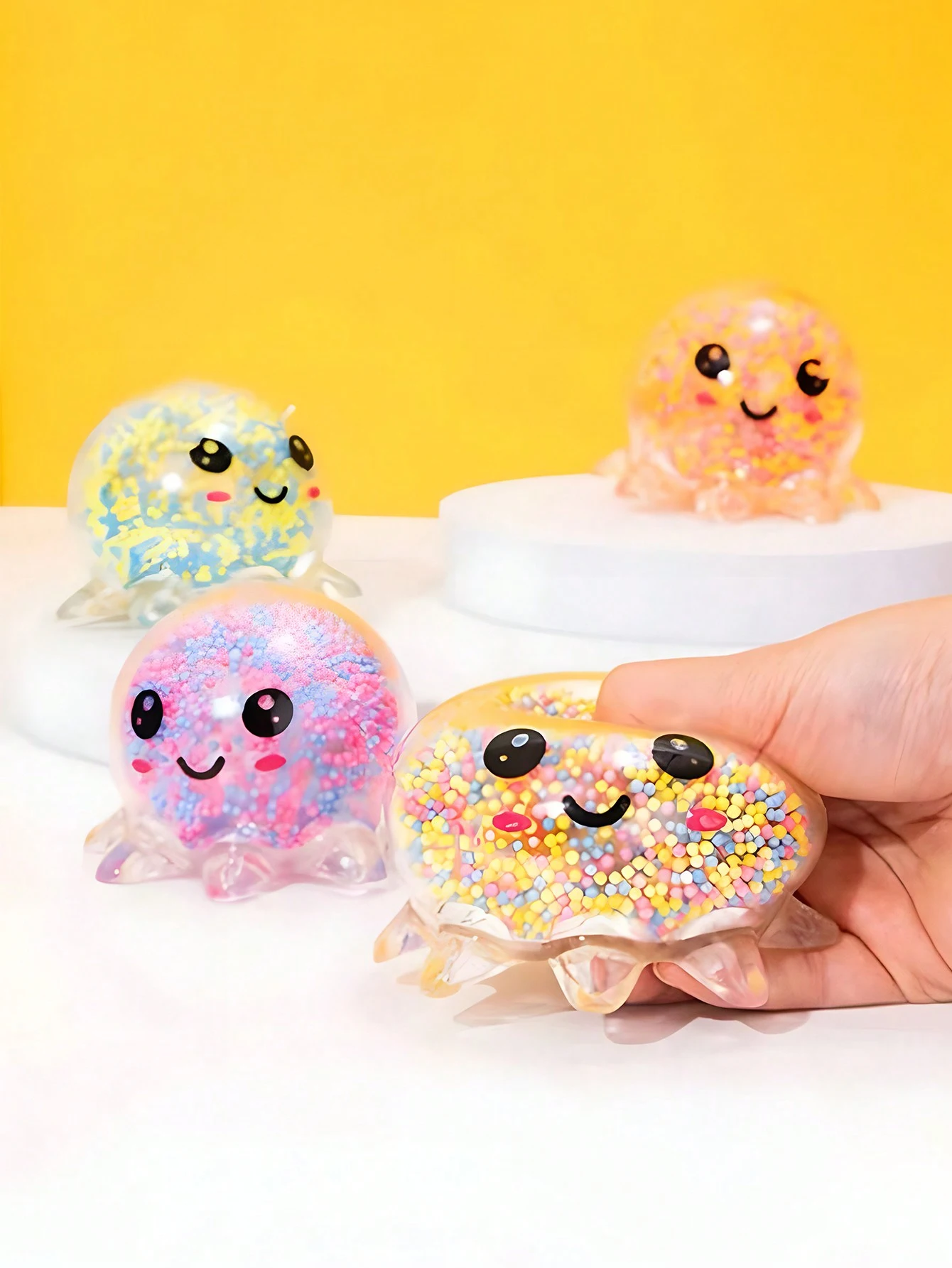 Random Color Soft Octopus Stress Ball Relief Toy Adult Fidget Toy 6 Pcs Stress Ball Basket Party Decoration Gift for Adults stress relief toys fidget toys party toys toy gift filler