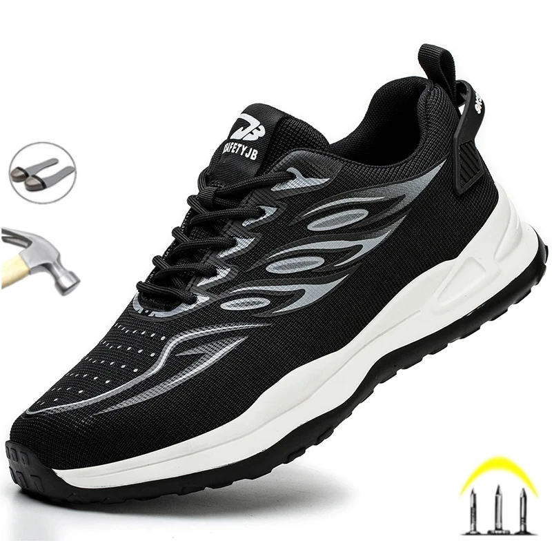 

New Fashion 2024 Indestructible Men Safety Shoes Work Sneakers Anti-smash Anti-puncture Industrial Male Footwear