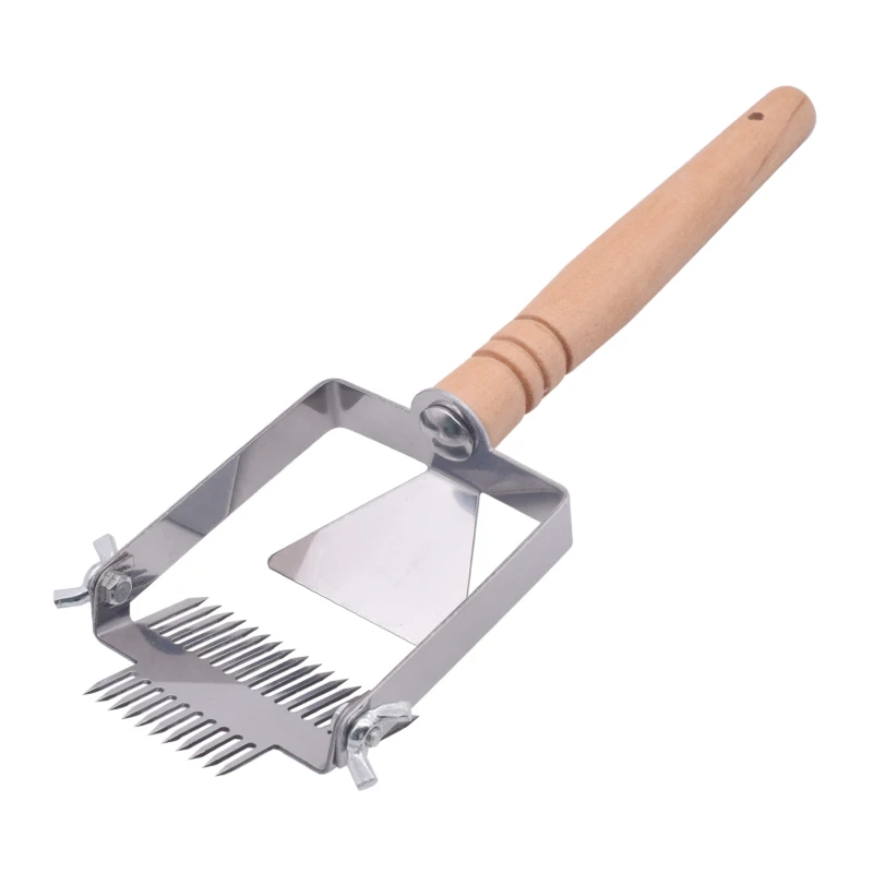 Beekeeping Tools Honey Cutter Uncapping Scraper Bee Hive Honeycomb Scraper Equipment Metal Handle Uncapping Fork Shovel