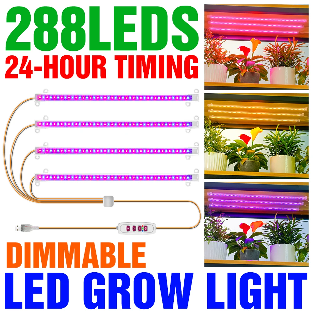 

Full Spectrum Plant Growing Lamp USB Grow Light Dimming Phyto Lamp LED Growth Light Indoor Plants Seedling Flower Tent Fitolampy