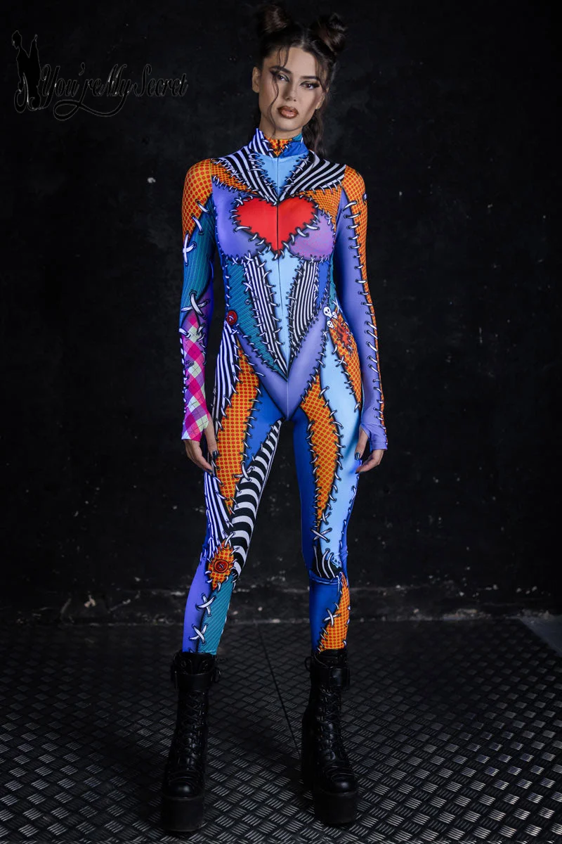 Adult Unitard [You're My Secret] Halloween Women Rag Doll Cosplay Costume Adult Kid Bodysuits Skinny Catsuit Party Stage Performance Costumes