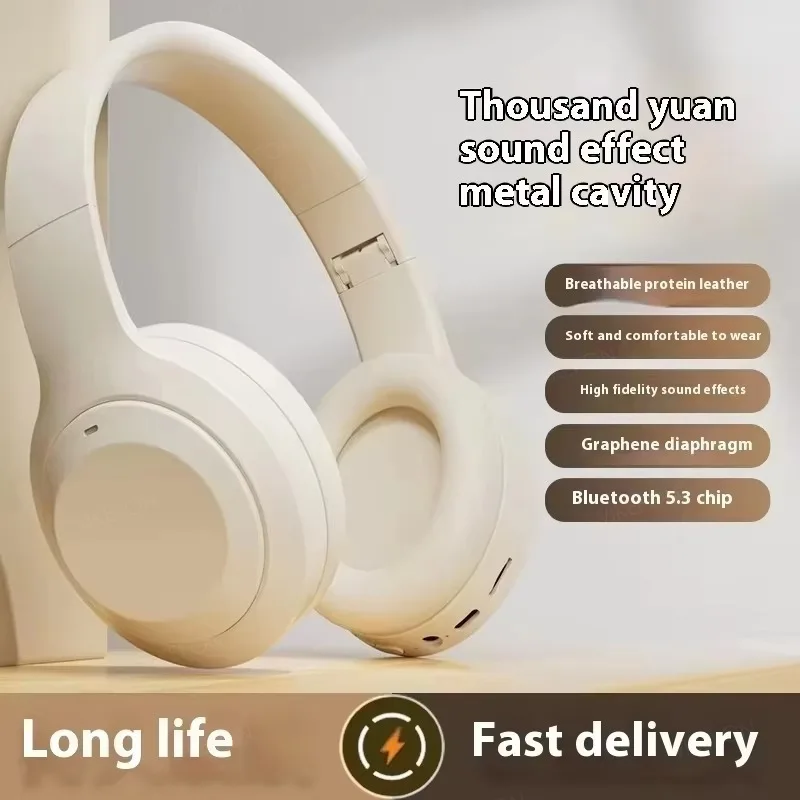 Bluetooth 5.3 M5 Wireless Headset HiFi Stereo Earphones Noise Cancelling Gaming Headband Foldable With Mic Earbuds