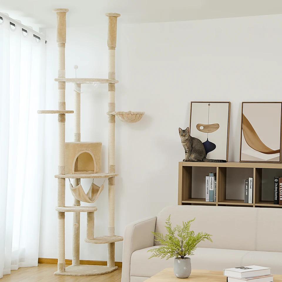 Adjustable Floor to Ceiling Cat Playground Tower