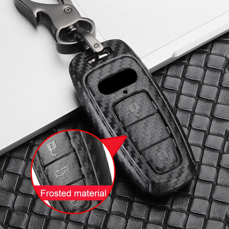 ontto Autoschlüssel Hülle Cover für?Audi A6 A7 A8 E-Tron S6 RS6 S7 RS7 Q7  SQ7 Q8 SQ8 A8L A6L 2019 2020 Schlüsselhülle mit Schlüsselanhänger Weiche  TPU Schlüssel Schutz Etui Case 3 Tasten-Silber 