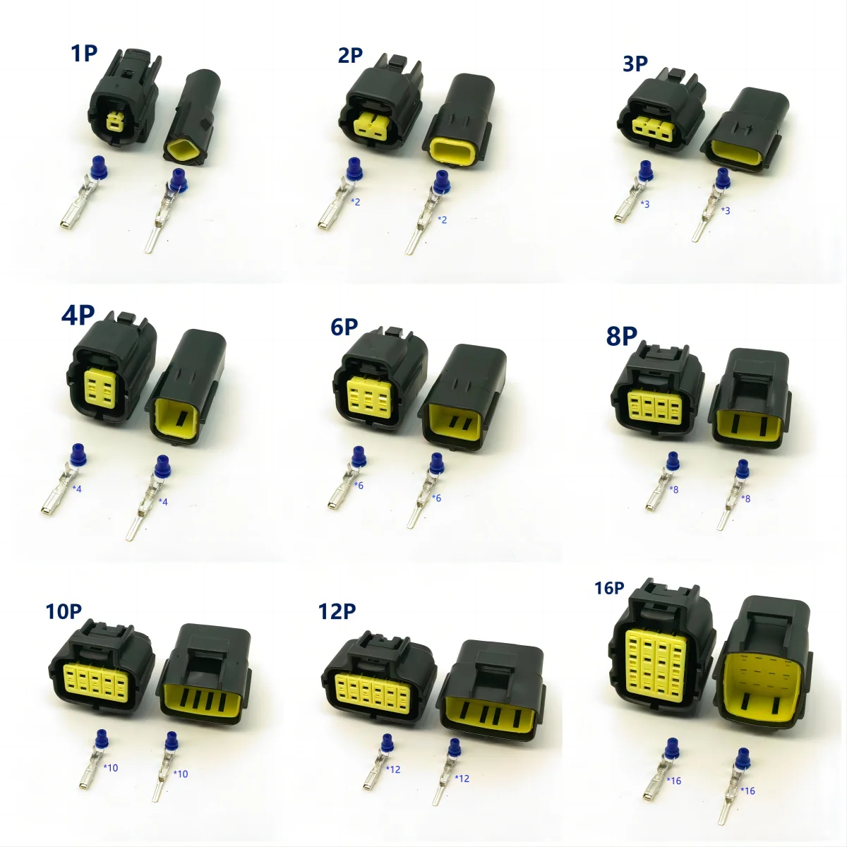 Lot De 10 Connecteurs étanches 12V 2 Broches - Fiches Scellées Pour Câblage Auto - Noir Universel