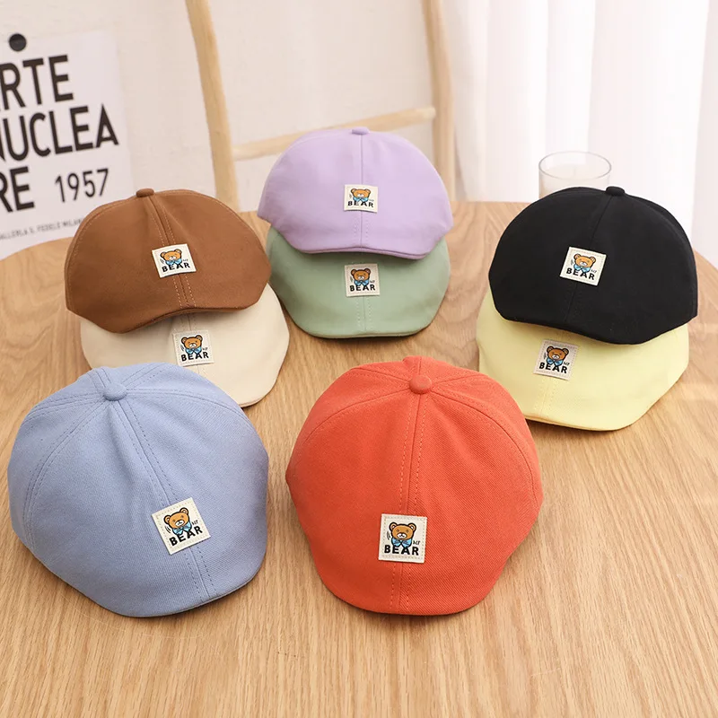 Cartoon Bear Cotton Baby Boy Beret Hat Kids Caps Children Visor Bonnet For Boys