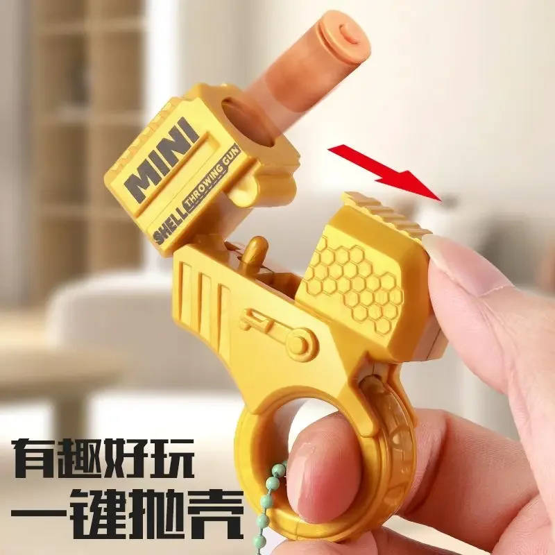 Fidget Toy Mini Shell Ejecting Toy Gun Anti Stress Hand Spinner Ring Pistol Birthday Gift Game Gold Finger Stress Relief 2
