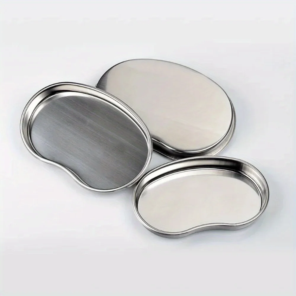 3Pcs/Set Stainless Steel Kidney Shaped Sterilized Tray Jar Pot Container Bottle Tweezers Surgical Cosmetic Tattoo Accesory 4