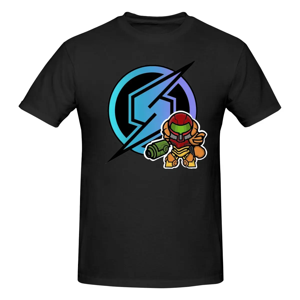 

Metroid Prime Blue Samus T Shirt Cotton Crewneck Short Sleeve Men Tshirt