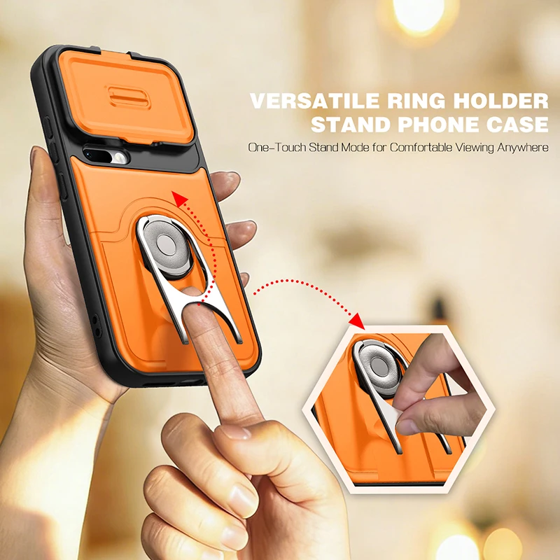 360° Rotating Dual Layer Phone Case with Slide Camera Cover