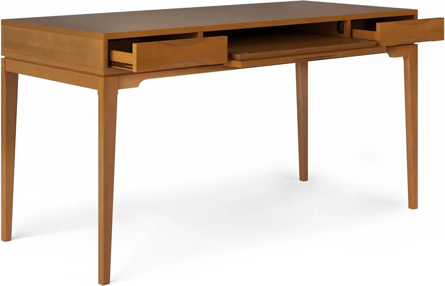SIMPLIHOME Harper solid wood medieval modern 60 inch wide home office desk, desk, workstation, study desk furniture, 2 drawers 4